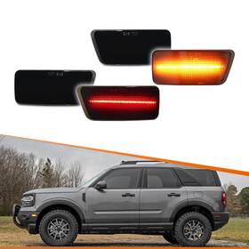 Adiil Ad-rb-414bamber Rb-416bred 4pcs Smoked Lens Front&rear Bumper Side Marker Lights For 2021-2024 For