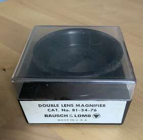 Bausch Lomb 81-34-76 Vintage And Bakelite Double Lens Magnifier Cat. No. Case Usa