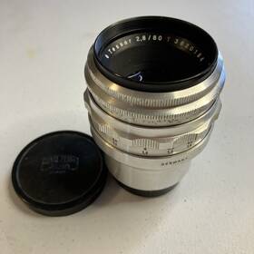 3820184 Carl Zeiss Tessar 2.8/80 Lens Nr With Caps