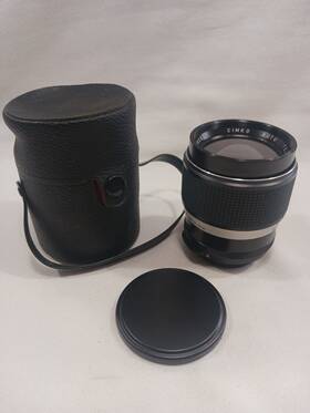 283637 Cimko Vintage 135 Mm 1 2.8 Camera Lens Canon Screw Mount Auto Tele Japan Case