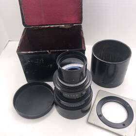 308033 Dallmeyer 14 Inch F/4.5 Telephoto Lens London Vintage Box Cover