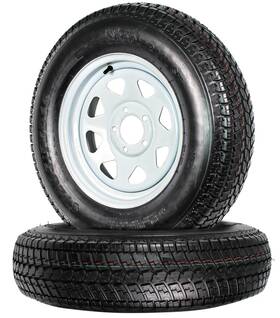 Ecustomrim 58875-2 2-pack Trailer Tire Rim St205/75d15 15 Inch Load Range C 5 Lug Whit