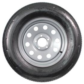 63379-1 Ecustomrim Radial Trailer Tire On Rim St205/75r15 D Load Range 5-5 Silver Mod