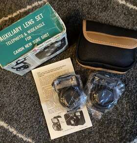 Focal 047983000030 Vintage Camera Auxiliary Lens Set Canon Sure Shot Wide Angle Telephoto Nos