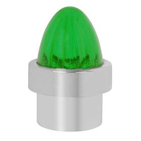 Grand General 94763 Chrome Aluminium Cap And Watermelon Lens For 1 Inch Bumper Guide Green
