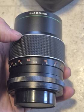 3103977 Hanimar Auto 135mm 1/2.8 Telephoto Lens No. Vintage Korea
