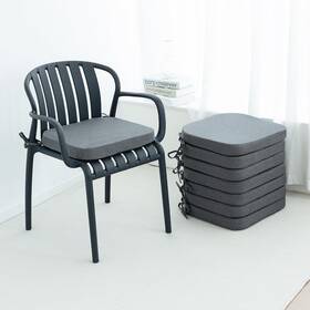 Helios&hestia Hhzb-dinpadgrey-8p Helios&hestia Indoor Dining Chair Cushions With Ties For Kitchen Outdoor Sea