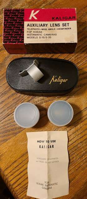 K-117 Kaligar Vintage Auxiliary Lens Set. Kodak Instamatic Cameras S-10/s-20