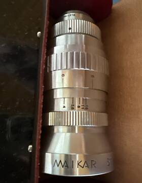 Maikar U210 3 Inch F 1.9 Telephoto C-mount Movie Camera Lens Vintage With Case And Box
