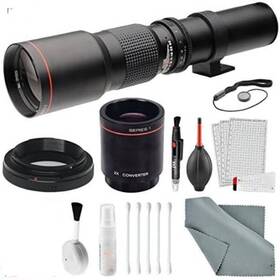 Sp-500mmbk Photo Savings Super-powered 500mm/1000mm F/8.0 Telephoto Lens Black With 2x Professional