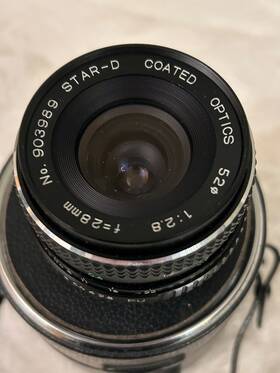 Star-d 903989 Star-d 28mm F/2.8 Coated Optics Lens 52mm Filter Thread Serial Used