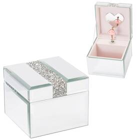 Timetrace 781509955052 Silver Diamond Mirrored Musical Jewelry Box Ballerina For Girls S