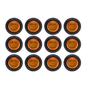 12-big-us-amber Tmh 12 Pcs 1-1/4 Inch Mount Amber Lens And Led Clearance Markers Side Ma