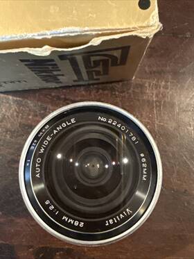 Vivitar 22401781 28mm 1 2.5 Auto Wide-angle 62mm Camera Lens Black No