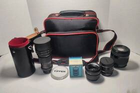 71178 Vivitar 73512 Vintage Camera Lenses And Bag 2x-1 Quantaray Dot Line