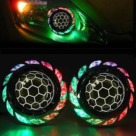 Yufanya Yf23092201 2.5 Inch Blue Honeycomb Projector Lens Mini Bixenon Wi