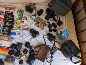 Md-11 Zeiss Vintage Cameras Lenses Access Pentax Ricoh Canon Ikon Nikon Wndr Lot