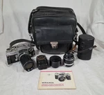 Vtg Miranda Sensorex 35MM Camera W/ 2 Lenses & Bag - Sold Is. Fixed Price $55.00.