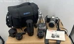 Pentax Camera Lot ZX-7 28MM Lens Jc Penney Auto Zoom 80-200MM Teleconverter Bag. Fixed Price $79.99.