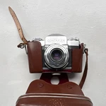Zeiss Ikon Contaflex Slr Camera Tessar 45MM F/2.8 Lens Brown Leather Case. Fixed Price $38.00.