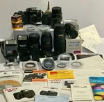 Large Pentax SF1 35MM Slr Lot 2 Flash 8 Lenses Filters Manuals + More *see Desc*. Fixed Price $627.99.