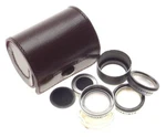 Kern Paillard Bolex Cine Camera Body Lens Caps Filters Shade Hood Leather Keeper. Fixed Price $69.00.
