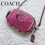 Coach Pochette Camera Bag, Crossbody With Keychain Suede X Canvas 4099. Fixed Price $139.00.