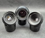 Set Cine Lenses Mir 11M 2/12.5, Vega 7-1 2/20, Tair 41M 2/50 From Kiev 16 Camera. Fixed Price $249.99.