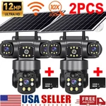 3 Lens 12MP Solar Battery Home Security Camera Outdoor Wifi Wireless Ptz Cctv Us. Fixed Price $136.99.