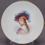 19TH Century Paris Hand Painted Signed Georges Poitevin Renaissance Lady Plate B. Fixed Price $295.00.
