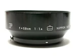 Nikon Nippon Kogaku 5.8CM 1:1.4 "lens Hood" For Nikkor-s Auto. Fixed Price $49.95.