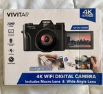 Vivitar 4 K Fi 20MP Digital Camera With 3.0 Lcd Display Macro Lens Wide Angle. Fixed Price $55.00.