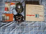 Argus C44 35MM Film Camera With Flash, Manual, Partial Box, Extra Bulbs. Fixed Price $48.95.