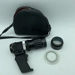 Sun Lens Tele Zoom F:4.8 F=85-210 Pistol Grip W Trigger Black Case. Fixed Price $30.00.