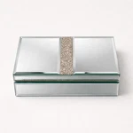 Timetrace Silver Glass Jewelry Box, Velvet Lined, Rectangle. Fixed Price $32.00.
