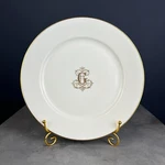 Sevres Porcelain 1881 Plate Monogram Georges Antique White Gold Gilding France. Fixed Price $500.00.