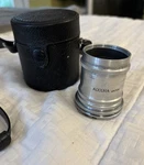 Vtg Accura Japan Camera Lens Extension Tube With Leather Hard Case Silver. Fixed Price $12.00.