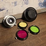 Leica Elmar 50MM F3.5 (5CM 1:3.5) Collapsible Leitz Mtr Germany & Color Filter. Fixed Price $408.00.