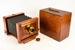 Scoville Mfg 5X8'' Waterbury Wooden Tailboard Camera With Brass Darlot Lens. Fixed Price $849.99.
