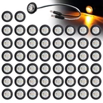 50 Pcs 3/4 Inch Mini Round Clear Lens & Amber Button Side Marker Lights.... Fixed Price $108.89.