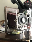 Antique Folding Camera Roja Vorm Emil Busch Lens. Fixed Price $79.00.