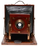 Field Camera Wood 8X10 Hugo Meyer Goerlitz F6 F270MM Aristostigmat Lens. Fixed Price $1499.00.