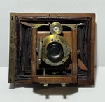 Antique Manhattan Optical Co. The Wizard Camera Lens W/ Bellow And Frame 1890S. Fixed Price $229.99.