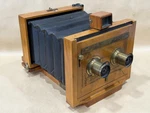 Scovill 5X8 Antique Tailboard Field View Wooden Camera W/ Brass Lenses - Rare !. Fixed Price $3499.30.
