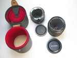 Konica Macro-hexanon Ar 55MM F3.5 Lens W/ Adapter, Case, Caps. Fixed Price $149.95.