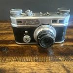 Vntg Rare Perfex Fifty Five 35MM Film Rangefinder Camera With Scienar 50MM Lens. Fixed Price $68.00.