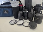 Vintage Camera Lens Lot Minolta Rokkor Tamron Soligor Pentax + Cases Filters. Fixed Price $74.99.