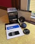 Minolta Md Rokkor 50MM F1.7 Lens With Caps Box + Paperwork *manual Focus. Fixed Price $65.00.
