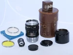 Leica Nikkor Ltm 10.5CM F2.5 Telephoto Lens. Finder. Case. Hood. Filters. Fixed Price $445.00.