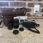 Fujica AX-1 35MM Slr Film Camera Auto W/3 Different Lenses- See Desc Untested. Fixed Price $99.99.